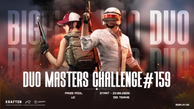 Турнир Duo Masters Challenge #159: PUBG Mobile по pubg mobile, формат duo, призовой фонд 1950 UC, старт 22 Август