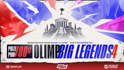 Турнир OLIMP BIG LEGENDS #4 по MLBB, формат MLBB 5x5, призовой фонд 700$, старт 12 September