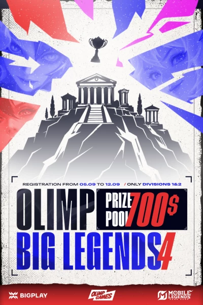 Турнир OLIMP BIG LEGENDS #4 по MLBB,
               формат MLBB 5x5, призовой фонд 700$,
                старт 12 September