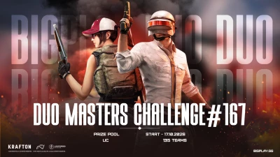 Турнир Duo Masters Challenge #167: PUBG Mobile по pubg mobile, формат duo, призовой фонд 1950 UC, старт 17 Октябрь