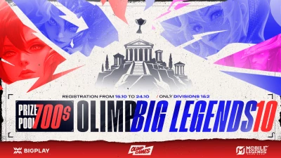 Турнир OLIMP BIG LEGENDS #10 по MLBB, формат MLBB 5x5, призовой фонд 700$, старт 24 October, 18:30 МСК